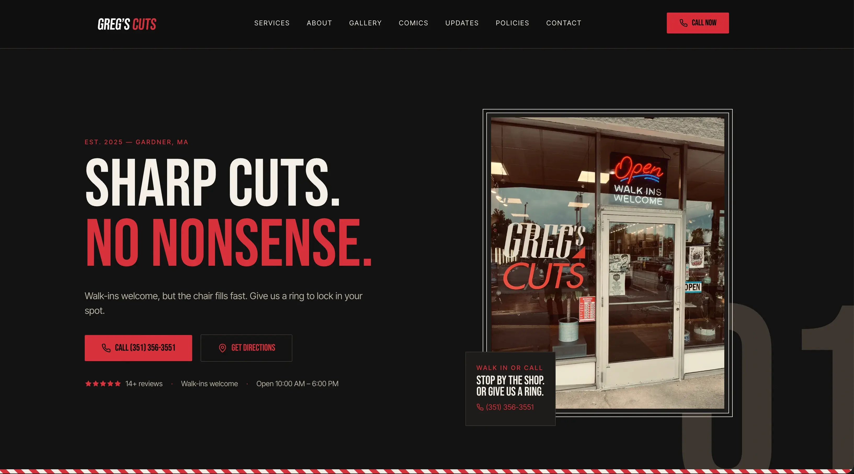 Greg's Cuts website thumbnail