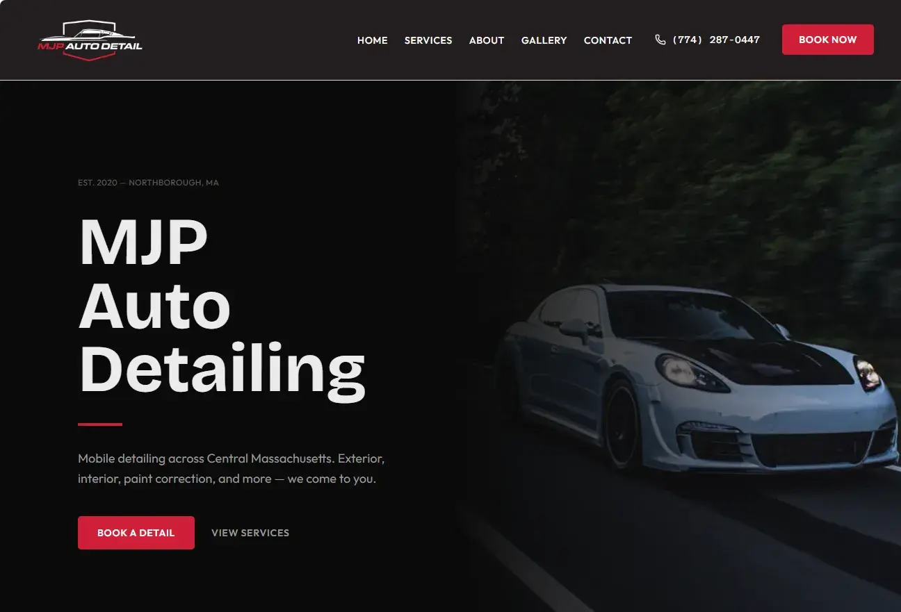 MJP Auto Detailing website by Grady Digital