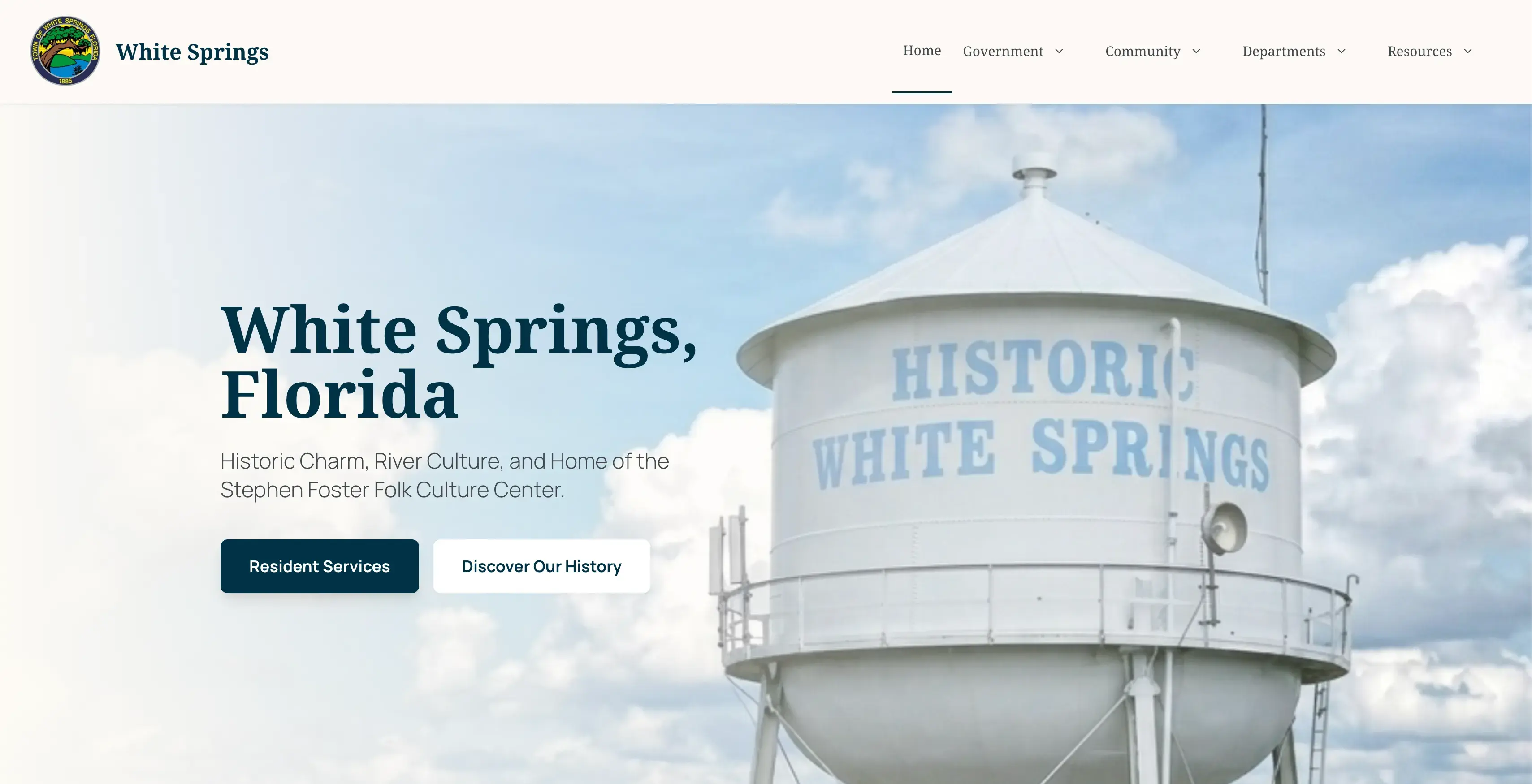 White Springs website after Grady Digital redesign